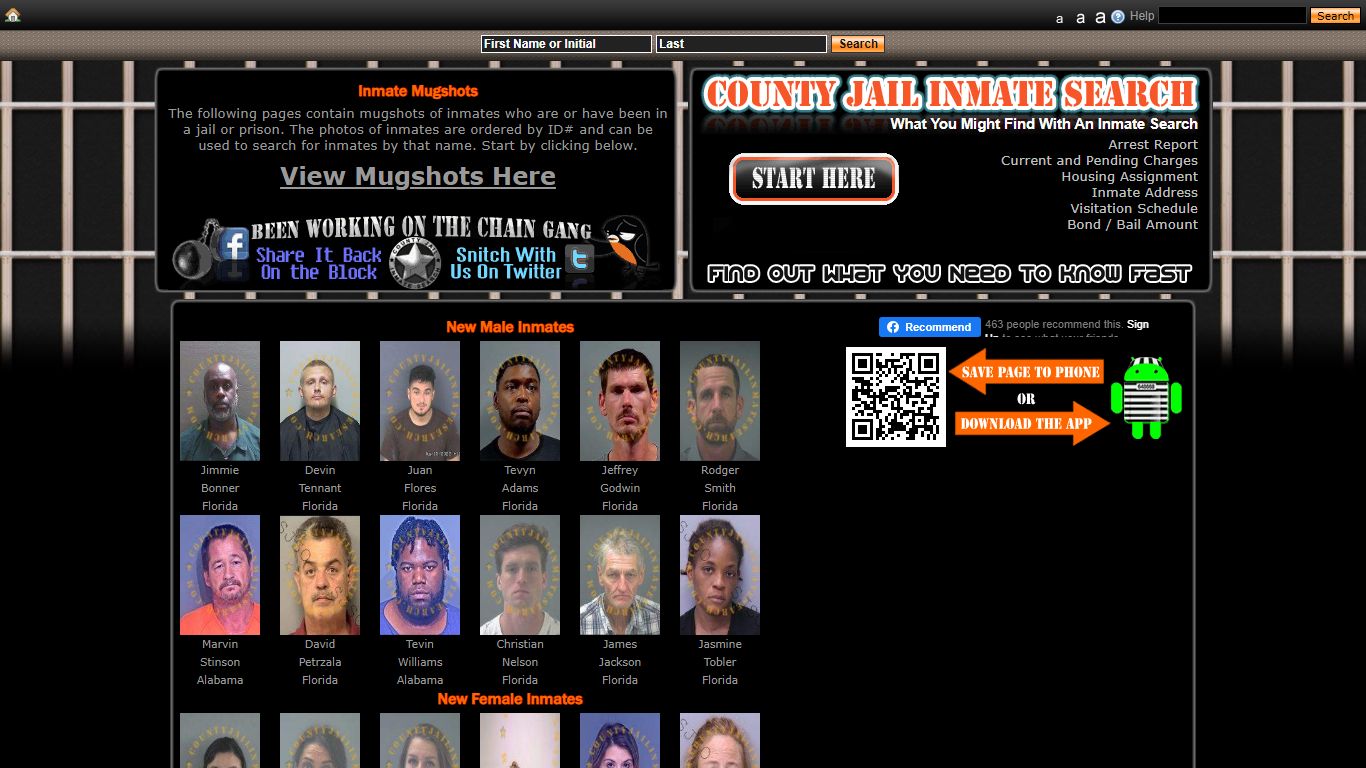 Recent Arrest Mugshots And Inmate Search - County Jail Inmate Search